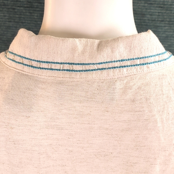 Vintage Lemon Grass Studio Embroidered Button Down Shirt. Cotton/Rayon/Linen - Picture 8 of 13